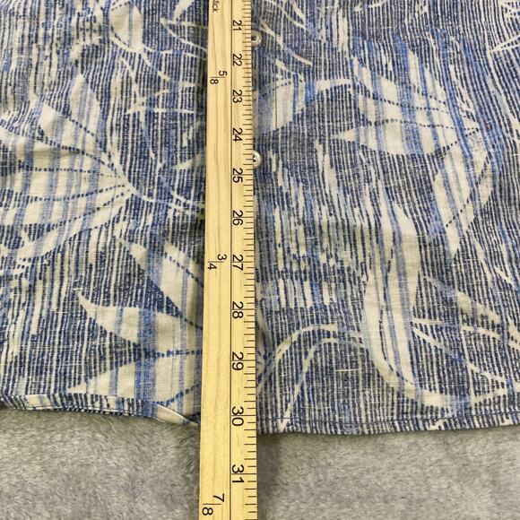 Tommy Bahama Shirt Mens Large Floral Linen Blend Reverse Print Button Up - Picture 8 of 13